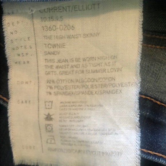 Current Elliot Townie high waisted skinny jean - Picture 7 of 7